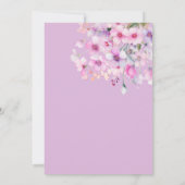 シックな水カラーフローラバタフライガールベビーシャワー 招待状 (裏面)