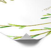 シックな水カラーフローラブライダルシャワーウェルカムサイン ポスター (角)