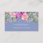 シックな水カラーフローラペリウィンクルビジネスカード 名刺 (正面)