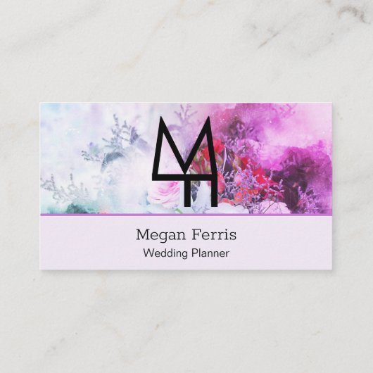 シックな水カラーフローラミニ名刺 名刺 (裏面)