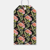 シックな水カラーフローラ開花ブラックブライダルシャワー ギフトタグ (裏面)