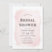 シックな水カラー赤面ピンクブライダルシャワー 招待状 (正面)