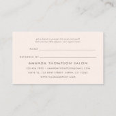 シックな水カラー赤面ピンクローズ紹介 紹介カード (裏面)