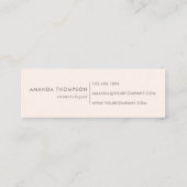 シックな水カラー赤面ピンクローズ スキニー名刺 (裏面)