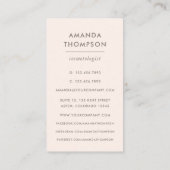 シックな水カラー赤面ピンクローズ 名刺 (裏面)