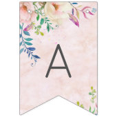 シックな水彩フローラクラス卒業カスタム写真集 バンティングフラッグ (第2の旗)