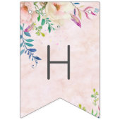 シックな水彩フローラクラス卒業カスタム写真集 バンティングフラッグ (第1の旗)