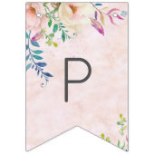 シックな水彩フローラクラス卒業カスタム写真集 バンティングフラッグ (第3の旗)