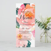 シックな水彩フローラ結婚のメニュー メニュー (スタンド正面)