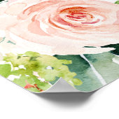 シックな水彩フローラ美 ポスター (角)