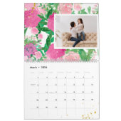 シックな水彩フローラ2020編集可能な年写真 カレンダー (3月 2026)