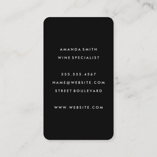 シックな水彩ブラシストロークとワ素朴イングラス 名刺 (裏面)