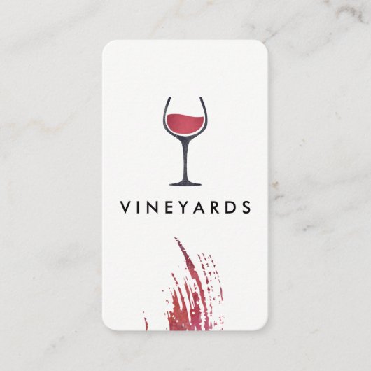 シックな水彩ブラシストロークとワ素朴イングラス 名刺 (正面)