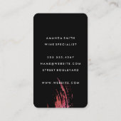 シックな水彩ブラシストロークとワ素朴イングラス 名刺 (裏面)