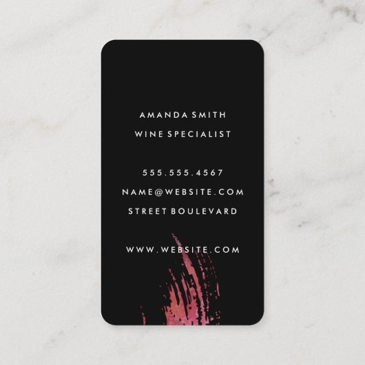 シックな水彩ブラシストロークとワ素朴イングラス 名刺 (裏面)