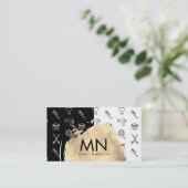 シックな水彩ブラシ付きスタイリストツールパターン 名刺 (スタンド正面)