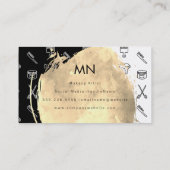 シックな水彩ブラシ付きスタイリストツールパターン 名刺 (裏面)