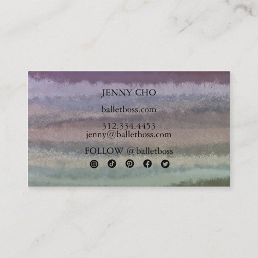 シックな水彩ミニマルな質感ブラシストローク 名刺 (裏面)