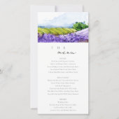 シックな水彩ラベンダーフ結婚ィールドのメニューカード サンキューカード (正面)