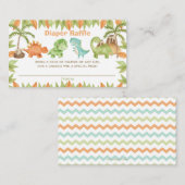 シックな水彩可愛い恐竜おむつラッフルチケット エンクロージャーカード (正面/裏面)