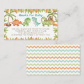 シックな水彩可愛い恐竜の本ベビー エンクロージャーカード (正面/裏面)