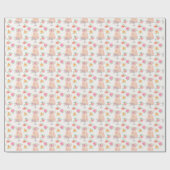 シックな水彩層ケーキとバラ柄 ラッピングペーパー (フラット)