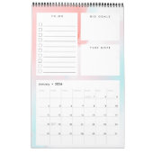 シックな水彩月次カレンダープランナー カレンダー (1月 2026)