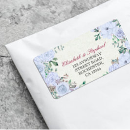 シックな水彩植物性フローラ結婚のアドレス ラベル