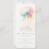 シックな水彩水中クラゲの誓いの更新 招待状 (正面)