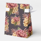 シックな水彩牡丹フローラオンパープルブラウン フェイバーボックス (裏面サイド)