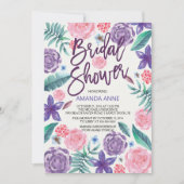 シックな水彩画によってはブライダルシャワーの招待状が開花します 招待状 (正面)