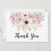 シックな水彩画の国の花柄のサンキューカード サンキューカード (正面)