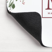 シックな水彩画の花のポインセチアのモノグラム マウスパッド (コーナー)