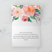 シックな水彩画の花の結婚式は感謝していしています サンキューカード (内部)