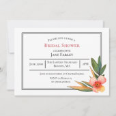 シックな水彩画の花柄の招待 招待状 (正面)