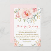 シックな水彩画の赤面のピンクの花の女の子のベビーシャワー エンクロージャーカード (正面/裏面)