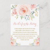 シックな水彩画の赤面のピンクの花の女の子のベビーシャワー エンクロージャーカード (正面)