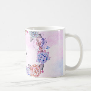 シックな水彩画のSucculentsのリース コーヒーマグカップ