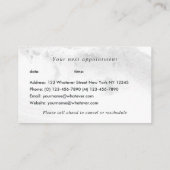 シックな水彩白とバラ金ゴールド瑪瑙ビジネス 予約カード (裏面)