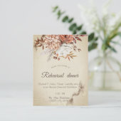 シックな水彩秋の花リハーサルディナー 招待状 (スタンド正面)