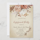 シックな水彩秋の花 招待状 (正面)