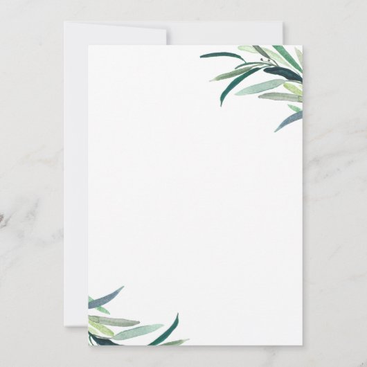 シックな水彩緑のシャワーbyメール 招待状 (裏面)