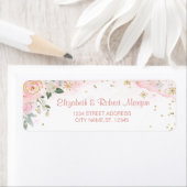 シックな水彩花の雪片 ラベル (インサイチュ)