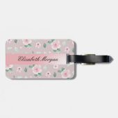 シックな水彩花モノグラム ラゲッジタグ (裏面横)