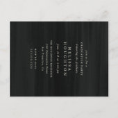 シックな水彩花写真卒業パーティー インビテーションポストカード (裏面)