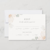 シックな水彩花柄RSVP結婚式返信カード 出欠カード (正面)