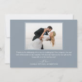 シックな水彩花結婚の写真 サンキューカード (裏面)