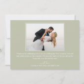 シックな水彩花結婚の写真 サンキューカード (裏面)