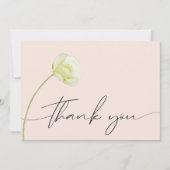 シックな水彩花結婚の写真 サンキューカード (正面)