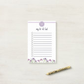 シックな水彩虹彩花To-Doリストモノグラム ポストイット (デスク上)